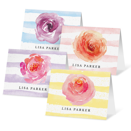 Watercolor Big Blooms Folded Note Card Collection